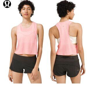 NWT Lululemon Stronger As One Sleeveless Muscle Tee Cropped Top Pink Size 4